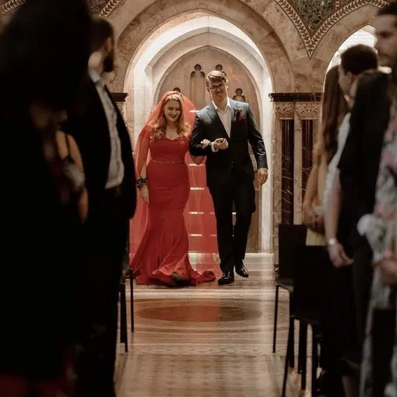 Couple getting married in Fitzrovia Chapel