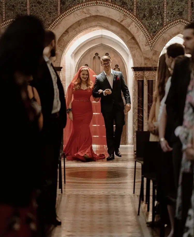 Couple getting married in Fitzrovia Chapel