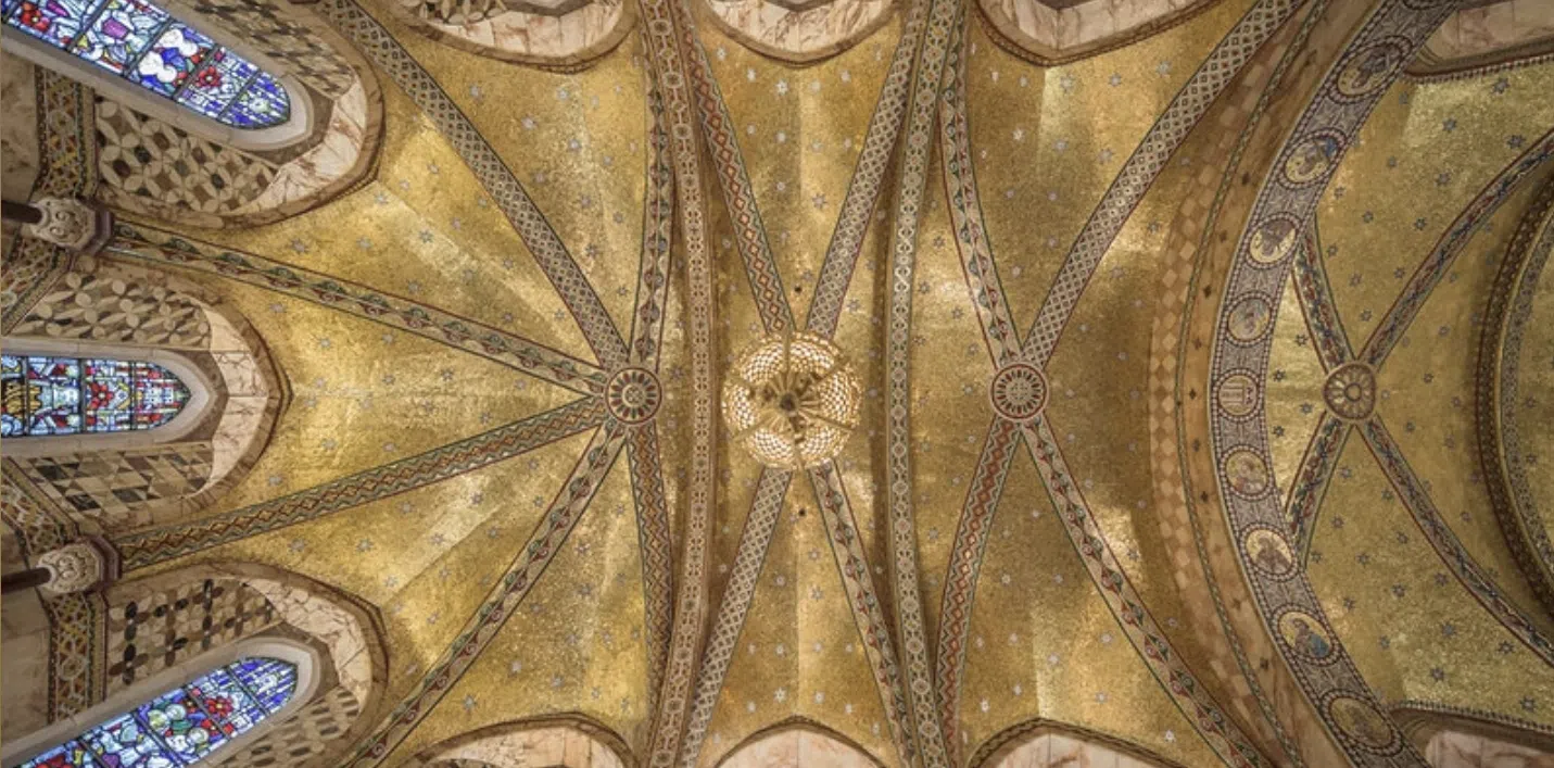 Fitzrovia Chapel ceiling with golden stars